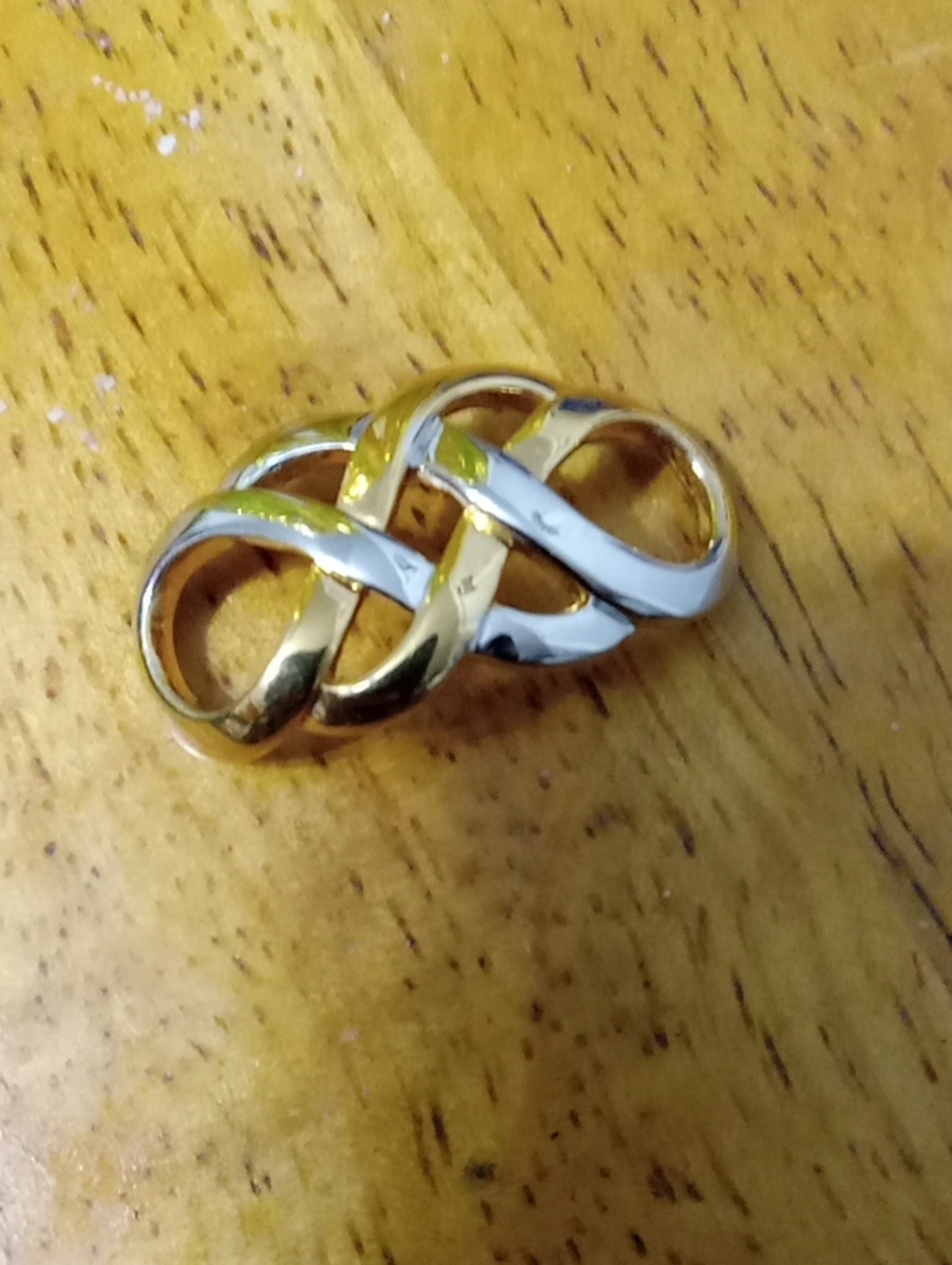 Two-Tone Gold and Silver Infinity Knot Pendant - Women Jewelry